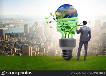 Concept of energy efficiency with lightbulb