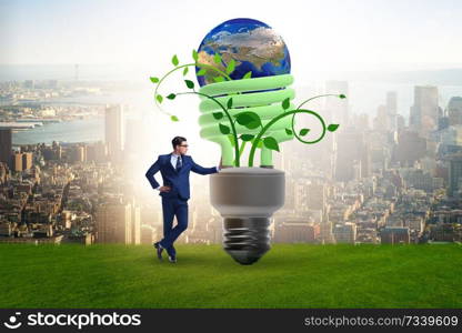 Concept of energy efficiency with lightbulb