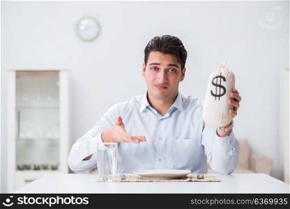 Concept of expensive dining in restaurants