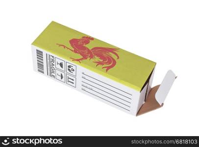 Concept of export, opened paper box - Product of Wallonia