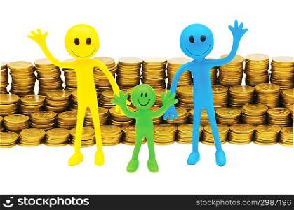 Concept of family finance isolated on white