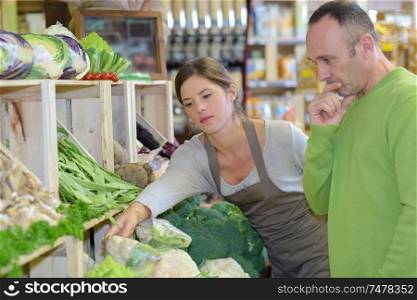 concept of fresh vegetable display