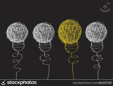 Concept of idea inspired bulb