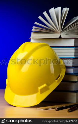 Concept of industrial education with hard hat