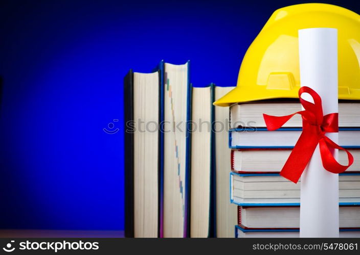 Concept of industrial education with hard hat