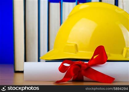 Concept of industrial education with hard hat