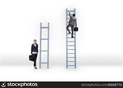 Concept of inequal career opportunities between man woman