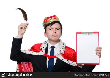 Concept of king businessman with crown
