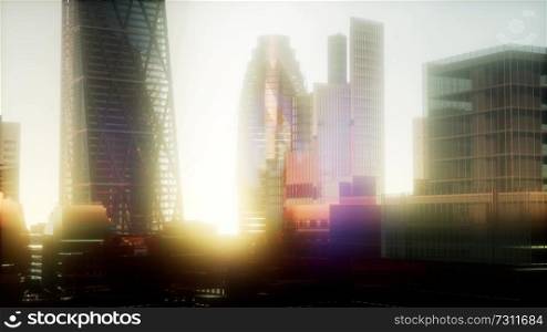 concept of London city at sunset