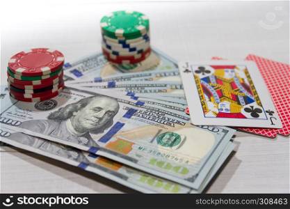 concept of luck making money with gambling