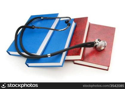 Concept of medical education with book and stethoscope