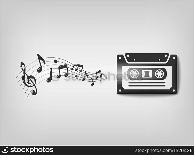 concept of music with music wave. vector illustration