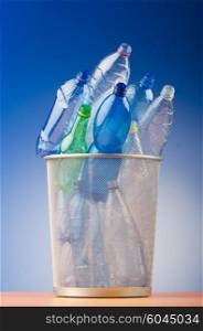 Concept of recycling with plastic bottles