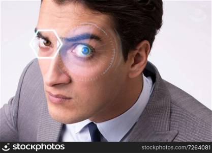Concept of sensor implanted into human eye. The concept of sensor implanted into human eye