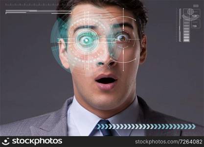 Concept of sensor implanted into human eye. The concept of sensor implanted into human eye