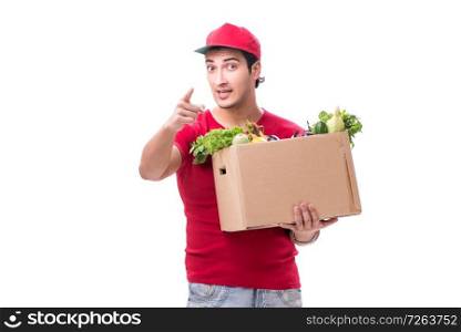 Concept of shopping delivery isolated on white background. The concept of shopping delivery isolated on white background