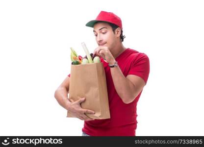 Concept of shopping delivery isolated on white background