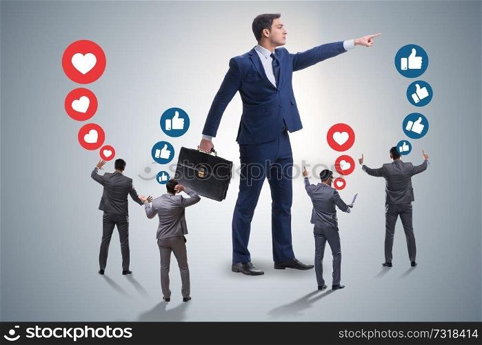 Concept of social networks with businessmen