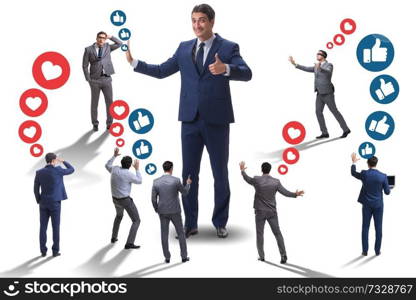 Concept of social networks with businessmen