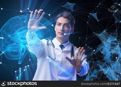 Concept of telemedicine with male doctor