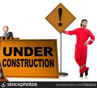 Concept of under construction for your webpage. The concept of under construction for your webpage