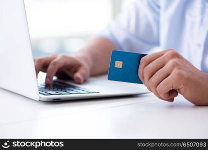 Concept on online payments with credit card