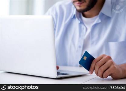 Concept on online payments with credit card