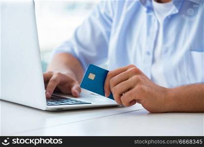 Concept on online payments with credit card