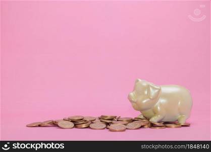 Concept piggy bank, save money, invest, stock, financial growth