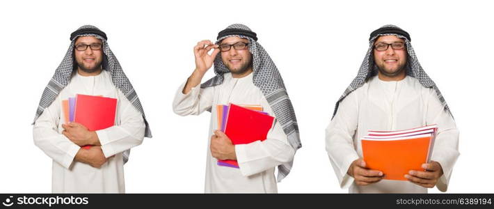 Concept with arab man isolated on white