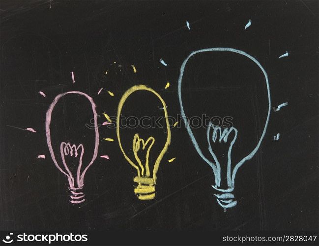 Conceptional chalk drawing - Group of lamps