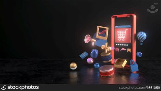 Concepts of online shopping and product price reductions.