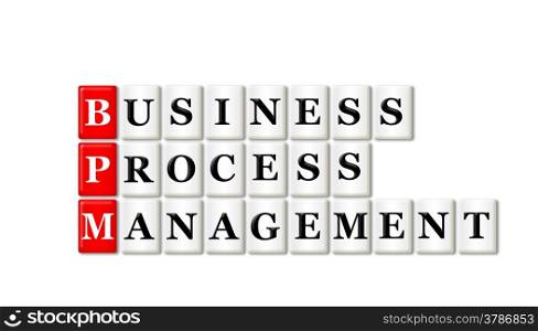 Conceptual BPM Business Process Management acronym on white