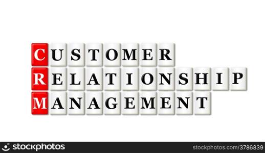 Conceptual CRM Customer Relationship Management acronym on white