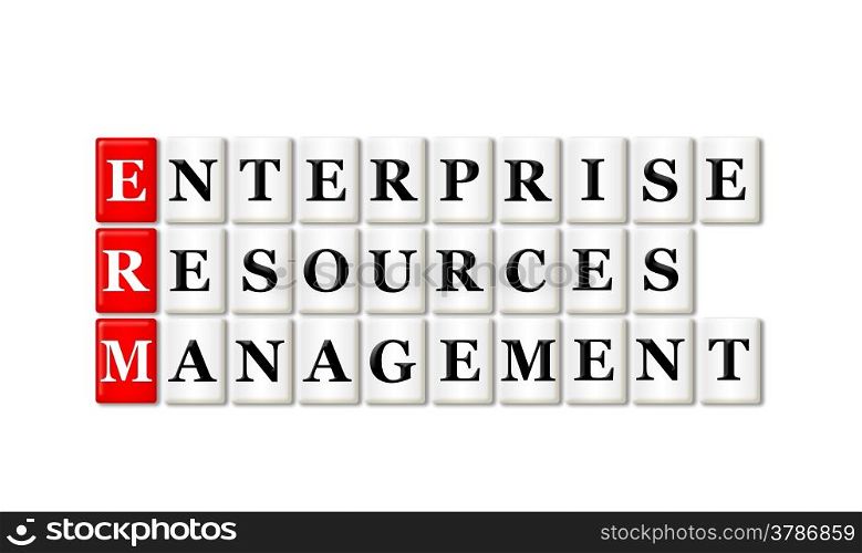 Conceptual ERM Enterprise Resources Management acronym on white