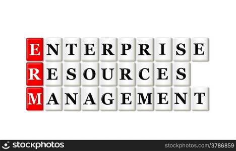 Conceptual ERM Enterprise Resources Management acronym on white