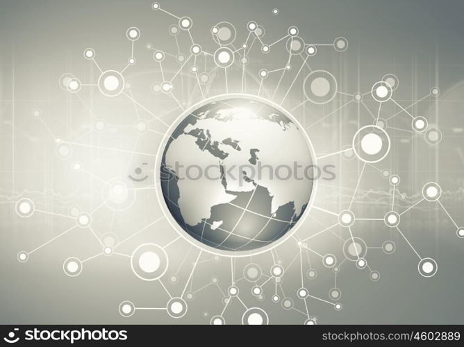 Conceptual image of digital planet with connection lines