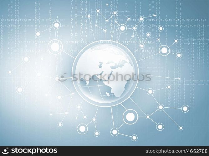 Conceptual image of digital planet with connection lines