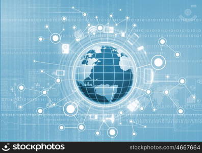 Conceptual image of digital planet with connection lines