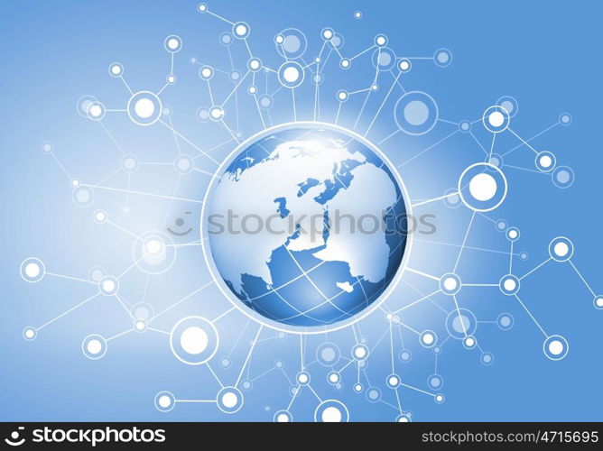 Conceptual image of digital planet with connection lines