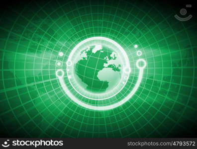 Conceptual image of digital planet with connection lines