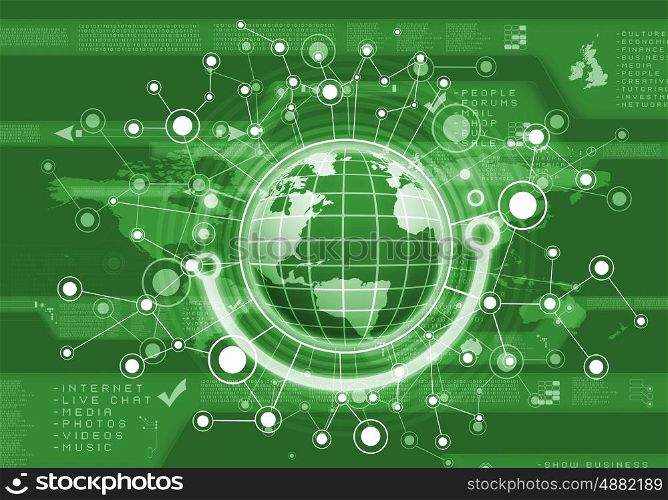 Conceptual image of digital planet with connection lines