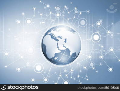 Conceptual image of digital planet with connection lines