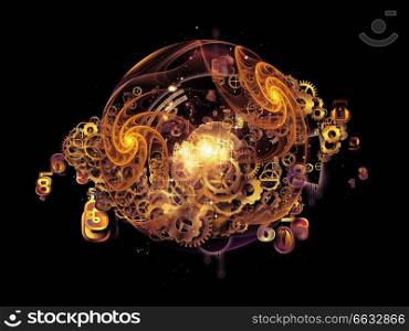 Conceptual Particle series. Abstract design made of fractal and conceptual elements on the subject of science, information technology and design