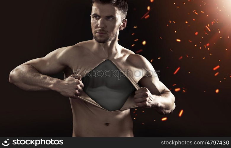 Conceptual picture of a muscular human dummy