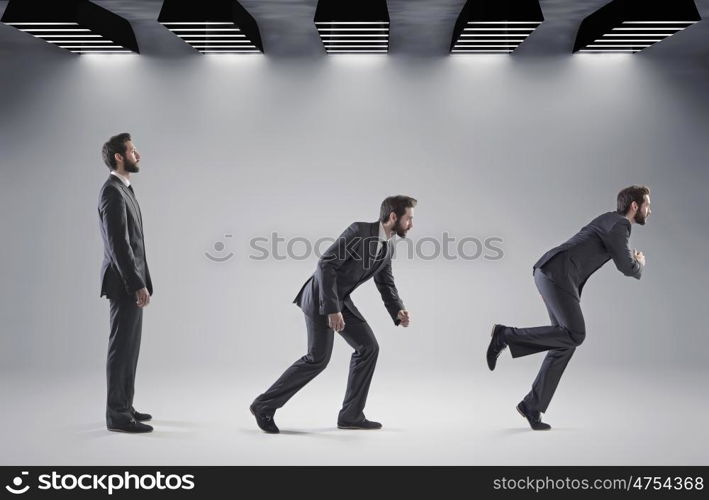 Conceptual picture of man starting his new career