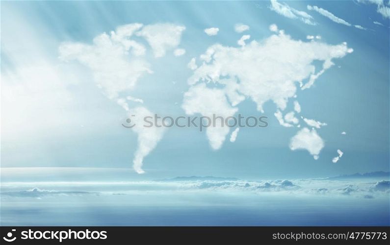 Conceptual picture of the dense clouds in the worldwide shape