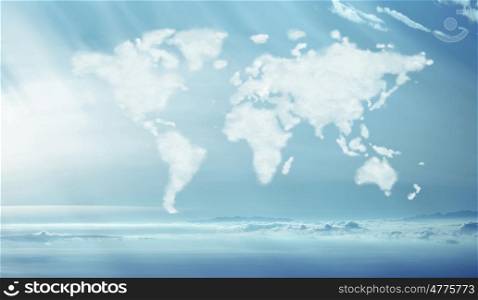 Conceptual picture of the dense clouds in the worldwide shape