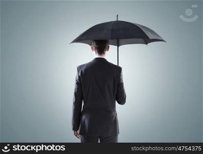 Conceptual picture of the depressed businessman