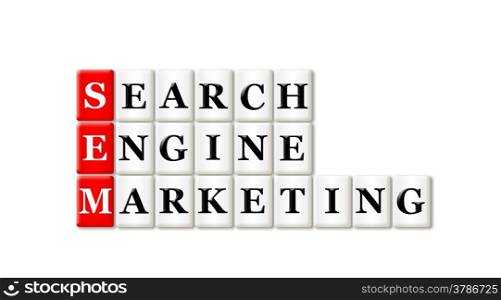 Conceptual SEM Searh Engine Marketing acronym on white